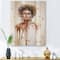 Designart - Portrait of African American Woman XIII - Modern Print on Natural Pine Wood